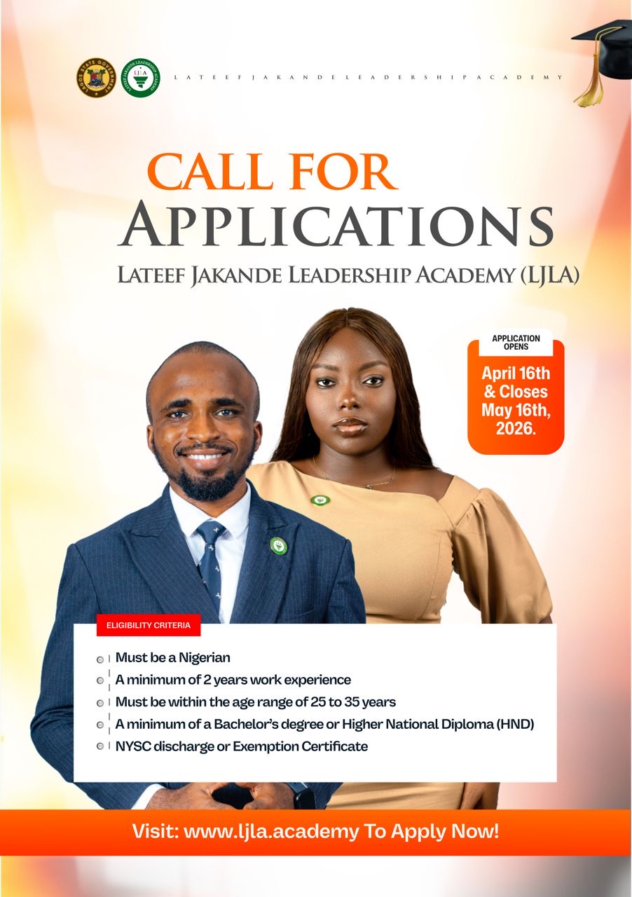 Read more about the article 📢 APPLICATIONS FOR THE LAGOS STATE LATEEF JAKANDE LEADERSHIP ACADEMY 2026/2027 COHORT IS OFFICIALLY OPEN!!!