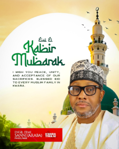 Read more about the article EID-EL-KABIR: ENGR. FEMI SANNI (ARABA) GREETS MUSLIM KWARANS, CALLS FOR UNITY AND CONTINUED SUPPORT FOR GOOD GOVERNANCE