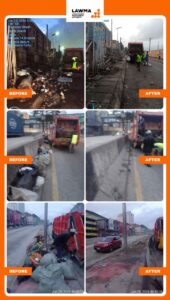 Read more about the article LAWMA Sustains Environmental Offensive, Clears Multiple Blackspots in Ikeja, Epe, Fadeyi, Berger