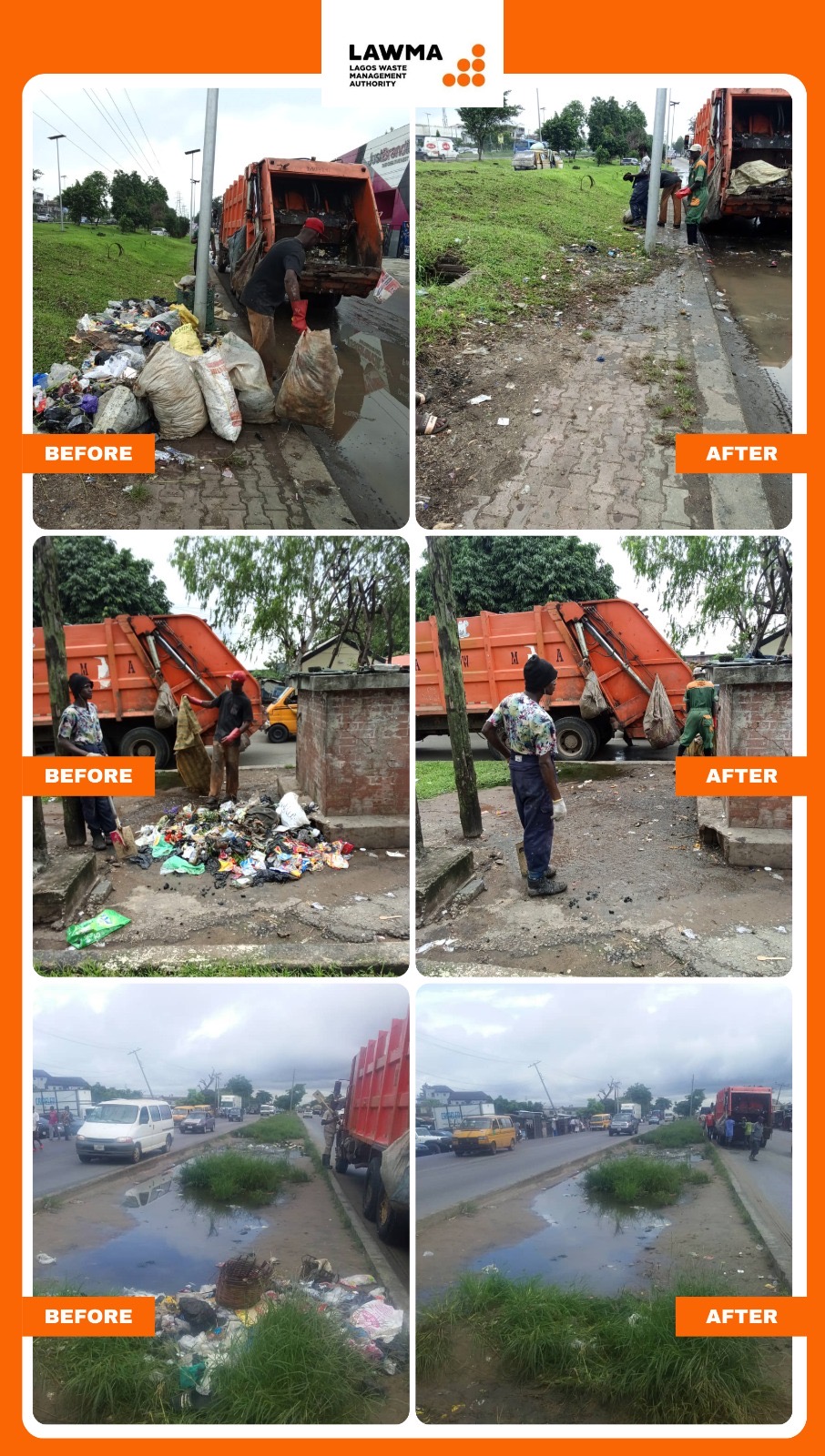 You are currently viewing LAWMA Clears Multiple Blackspots Across Computer Village, Onipanu, Okokomaiko, and Ikeja Corridors