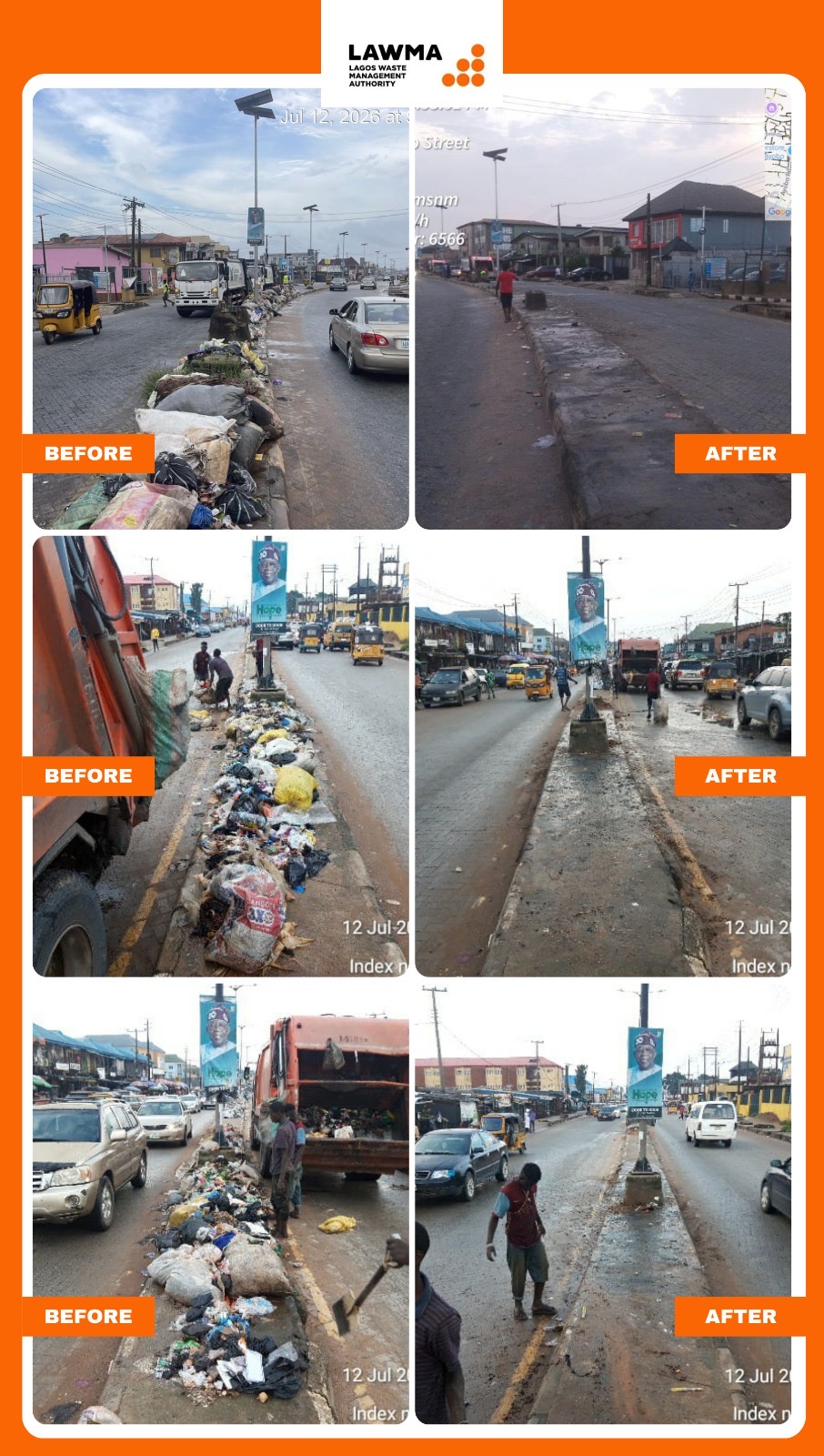 You are currently viewing LAWMA Clears Multiple Blackspots Along Ayobo-Ipaja, Iyana Ipaja Corridors in Sustained Sanitation Drive
