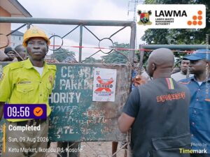 Read more about the article Joint Enforcement Operation Dislodges Illegal Traders at Ketu, Mile 12 in Sustained Sanitation Drive