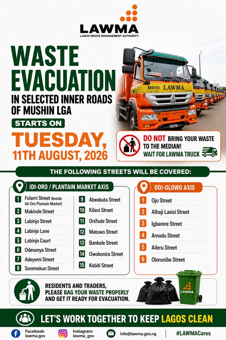You are currently viewing LAWMA to Commence Waste Evacuation, Advocacy Exercise in Mushin