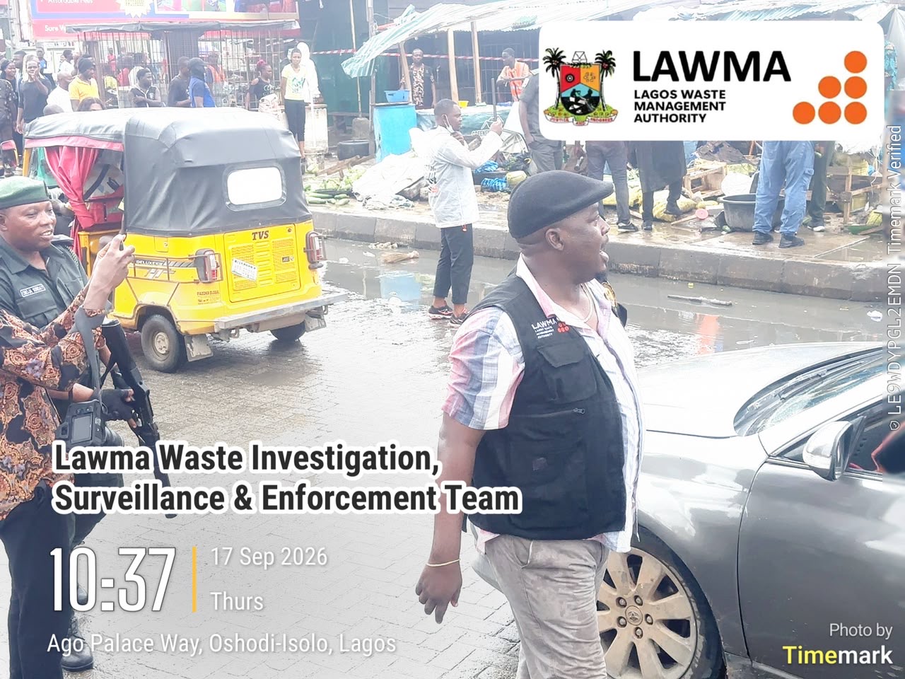 Read more about the article LAWMA Enforces Sanitation Compliance at Ago Palace Way Market